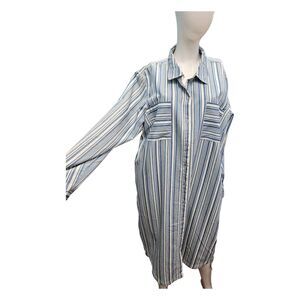 Given Kate Blue Striped Shirt Dress Womens Size 2XL